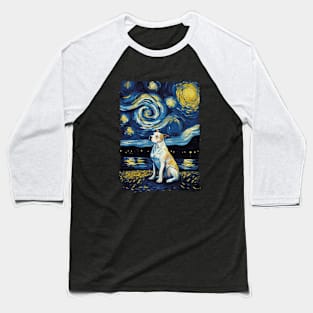 Pitbull Starry Night Baseball T-Shirt